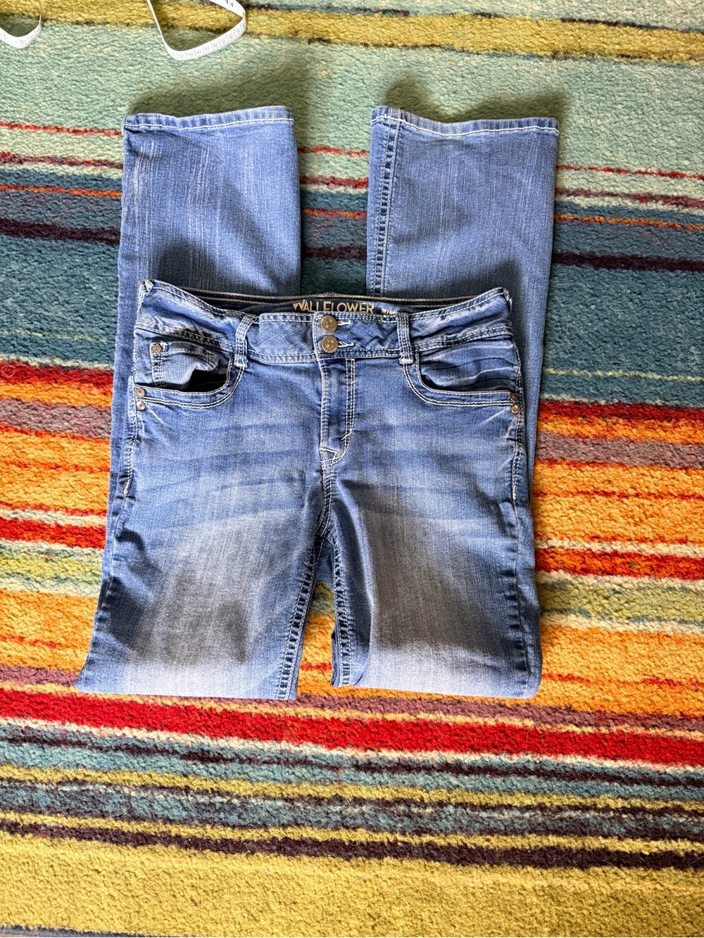 Wallflower Faded Light Blue Curvy Bootcut Jeans size 11 long